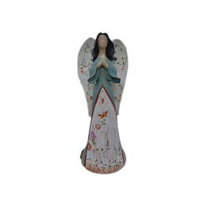 Elegant No-Face Angel Figurine Holding Butterflies 10"